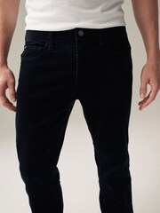 Black Straight Fit Cord Jean Style Trousers - Image 1 of 10