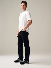 Black Straight Fit Cord Jean Style Trousers - Image 2 of 10
