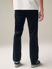 Black Straight Fit Cord Jean Style Trousers - Image 4 of 10