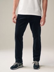 Black Straight Fit Cord Jean Style Trousers - Image 5 of 10