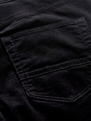 Black Straight Fit Cord Jean Style Trousers - Image 8 of 10
