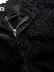 Black Straight Fit Cord Jean Style Trousers - Image 9 of 10