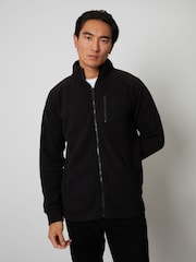 Threadbare Black Zip Up Microfleece Jacket - Image 1 of 4