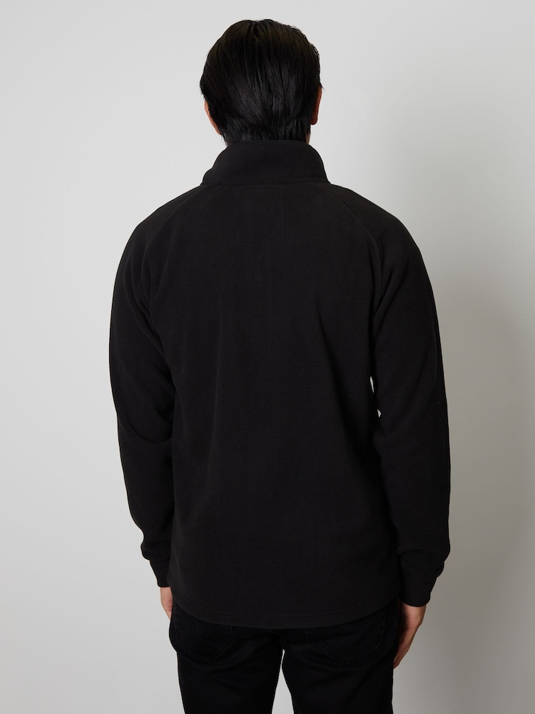 Threadbare Black Zip Up Microfleece Jacket - Image 2 of 4