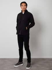 Threadbare Black Zip Up Microfleece Jacket - Image 3 of 4