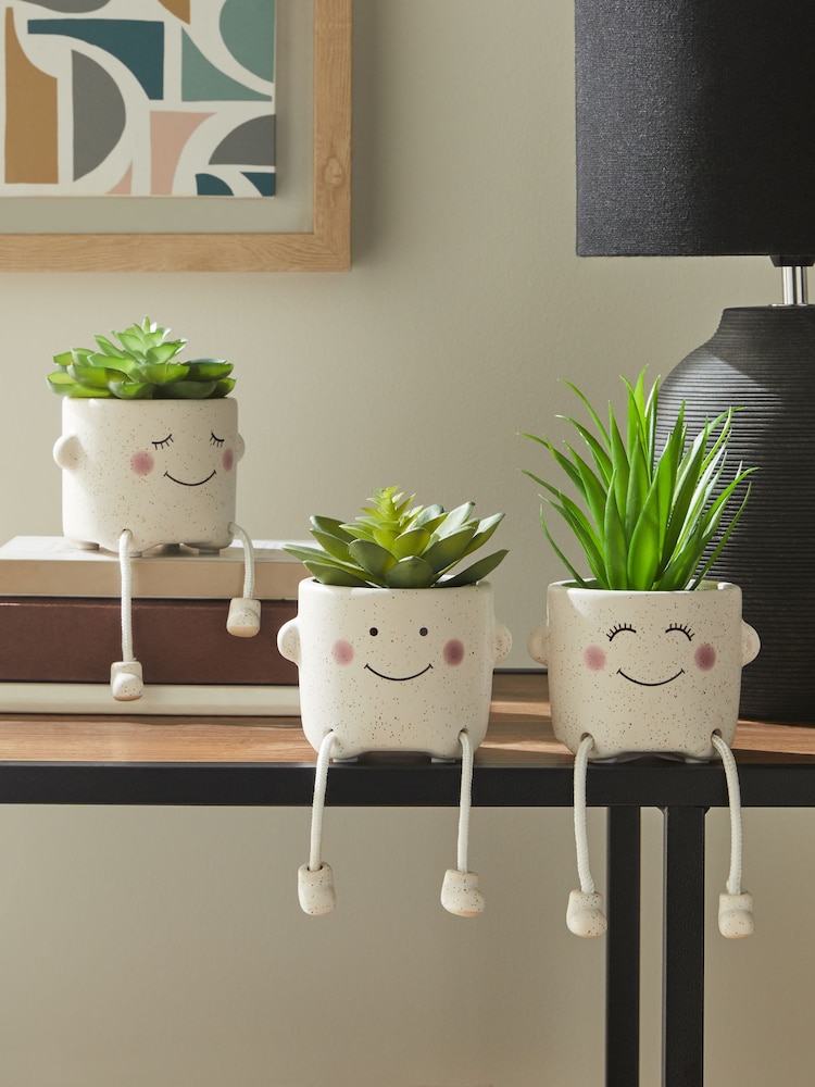 Set of 3 Green Artificial Dangly Succulents - Image 1 of 4