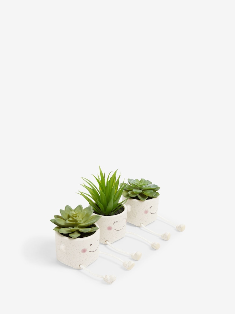Set of 3 Green Artificial Dangly Succulents - Image 3 of 4