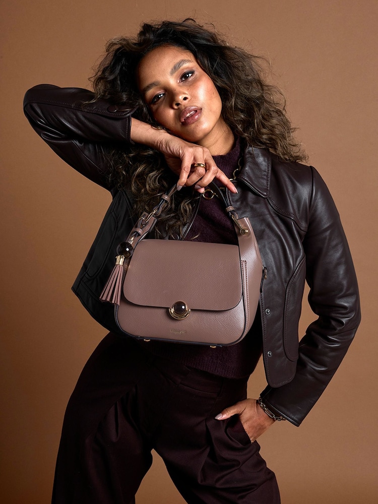 Luella Grey Nude Diana Top Handle Cross-Body Bag - Image 2 of 5