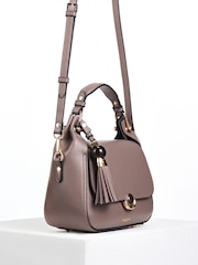 Luella Grey Nude Diana Top Handle Cross-Body Bag - Image 4 of 5