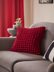 Red 43 x 43 Global Bobble Cushion - Image 1 of 5