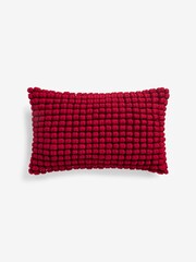 Red 43 x 43 Global Bobble Cushion - Image 3 of 5