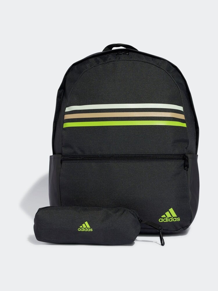 adidas Black Classic Horizontal 3-Stripes Backpack - Image 1 of 1