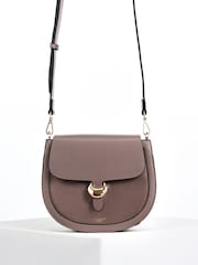 Luella Grey Brown Venetia Saddle Cross-Body Bag - Image 3 of 5