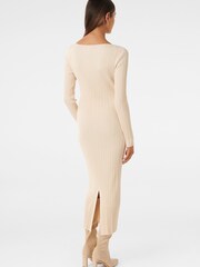 Forever New Cream Petite Evie Long Sleeve Rib Knit Dress - Image 2 of 4