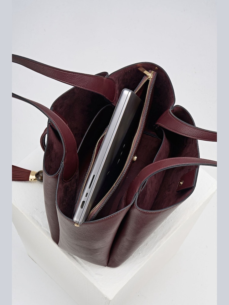 Luella Grey Purple Stella Laptop Tote - Image 6 of 6 Luella Grey Purple Stella Laptop Tote - Image 6 of 6