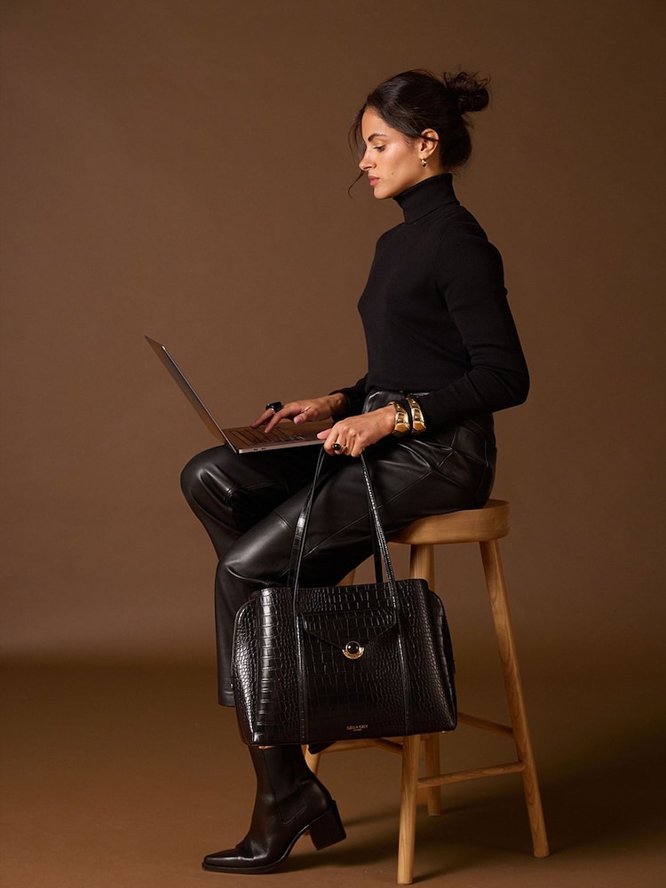 Czarny - Torba typu tote na laptopa Luella Grey Francois - Obraz 2 z 6 Czarny - Torba typu tote na laptopa Luella Grey Francois - Obraz 2 z 6