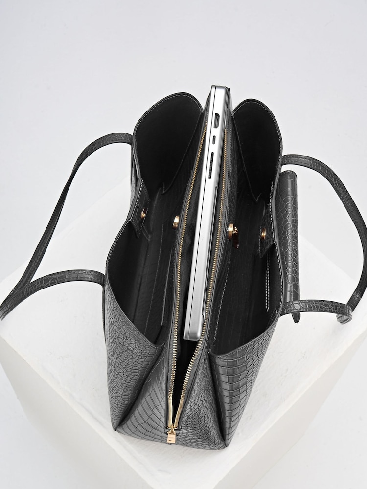 Czarny - Torba typu tote na laptopa Luella Grey Francois - Obraz 6 z 6 Czarny - Torba typu tote na laptopa Luella Grey Francois - Obraz 6 z 6