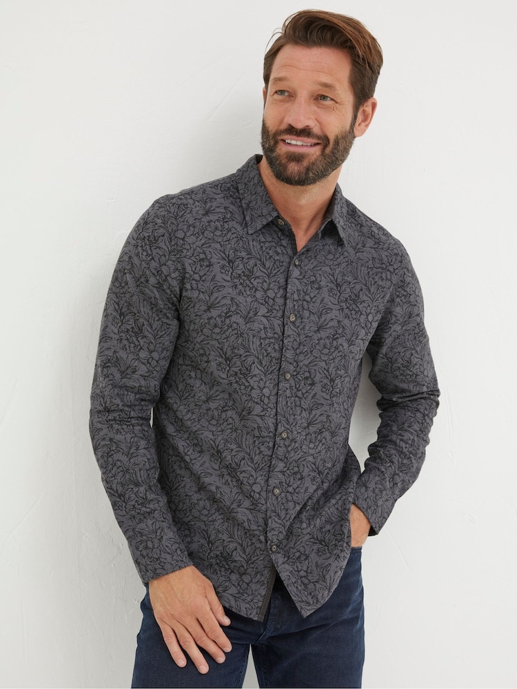 FatFace Grey Wild Floral Print Shirt - Image 1 of 3