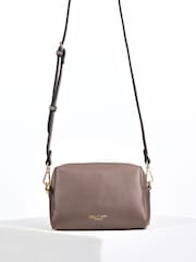 Luella Grey Nude Suky Medium Woven Cross-Body Bag - Image 6 of 6