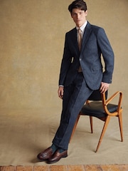 Barbour® Blue Donegal Slim Fit Suit Jacket - Image 1 of 19
