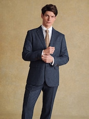 Barbour® Blue Donegal Slim Fit Suit Jacket - Image 2 of 19