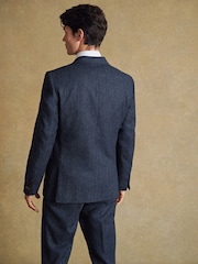Barbour® Blue Donegal Slim Fit Suit Jacket - Image 3 of 19