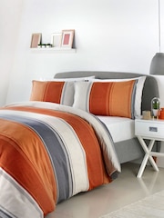 Fusion Orange Betley Duvet Cover and Pillowcase Set - Image 1 of 2