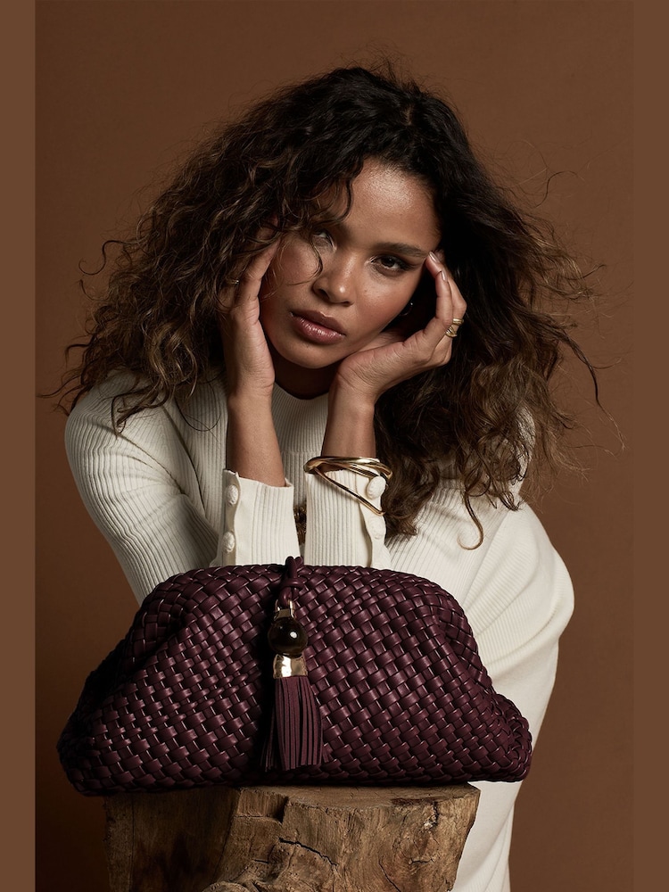 Luella Grey Purple Indigo Oversized Clutch - Image 1 of 6