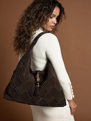Brun - Sac hobo Luella Grey Pandora Weave Slouch - Image 3 sur 6