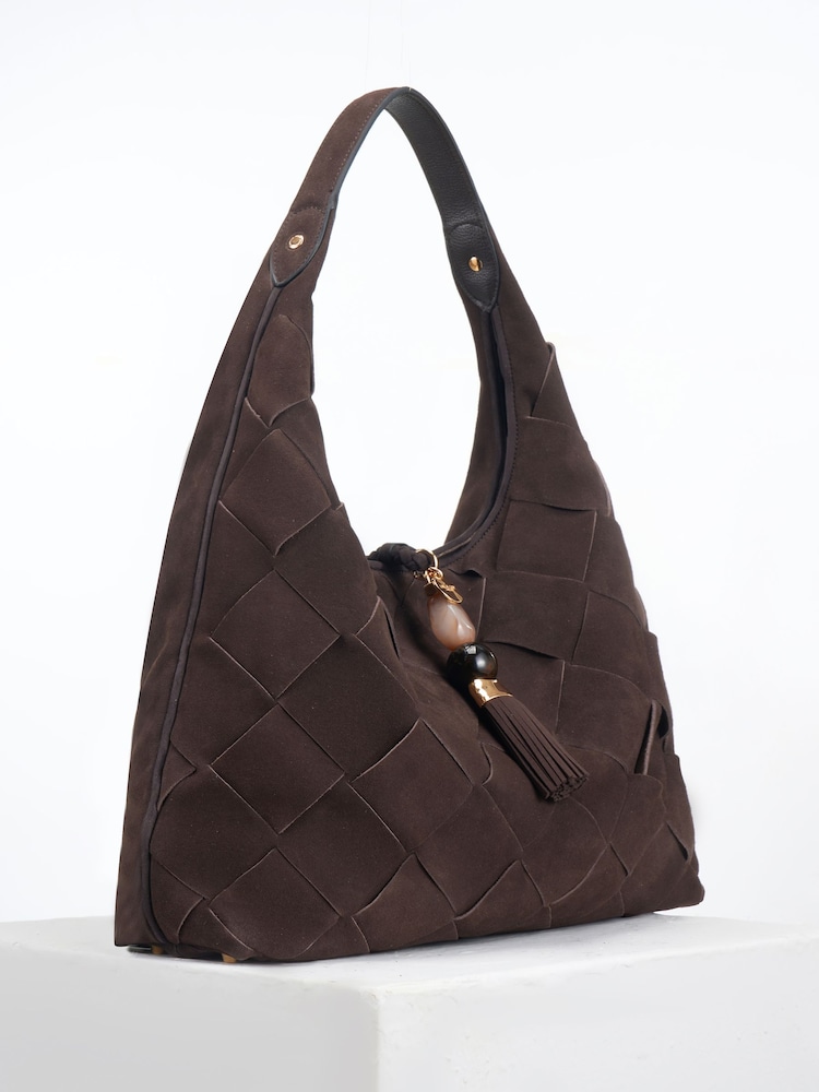 Brun - Sac hobo Luella Grey Pandora Weave Slouch - Image 6 sur 6