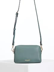 Luella Grey Green Suky Medium Woven Cross-Body Bag - Image 4 of 5
