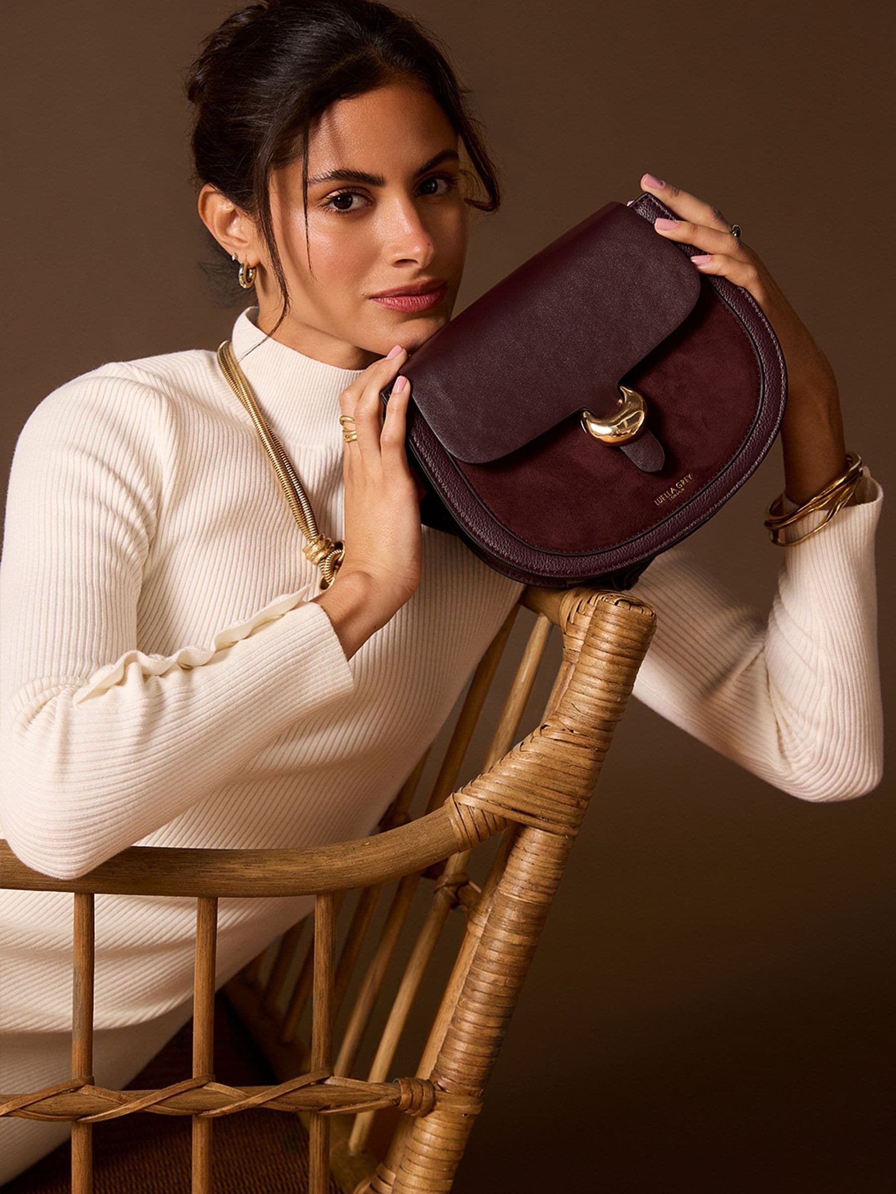 Luella Grey Women's Purple Venetia Saddle Cross-Body Bag