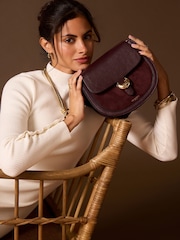 Luella Grey Purple Venetia Saddle Cross-Body Bag - Image 1 of 5