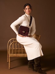 Luella Grey Purple Venetia Saddle Cross-Body Bag - Image 2 of 5