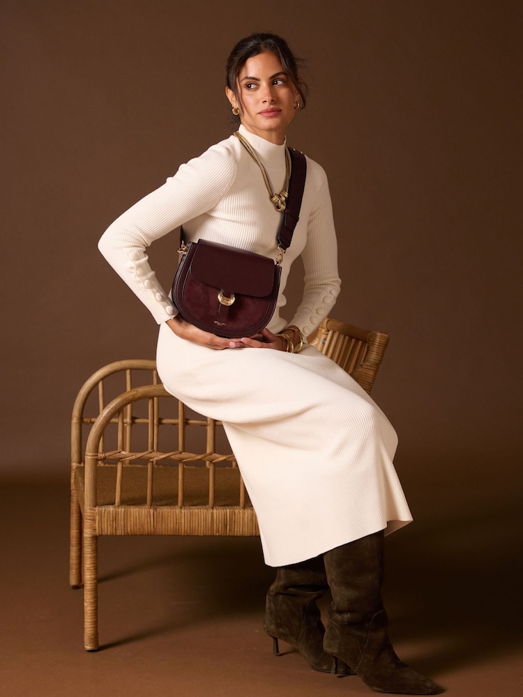Luella Grey Purple Venetia Saddle Cross-Body Bag - Image 2 of 5 Luella Grey Purple Venetia Saddle Cross-Body Bag - Image 2 of 5