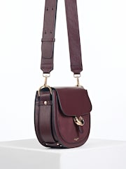 Luella Grey Purple Venetia Saddle Cross-Body Bag - Image 5 of 5