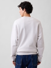 Alb - Hanorac cu logo Gap Relaxed - Imaginea 2 din 3