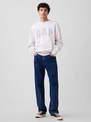 Alb - Hanorac cu logo Gap Relaxed - Imaginea 3 din 3