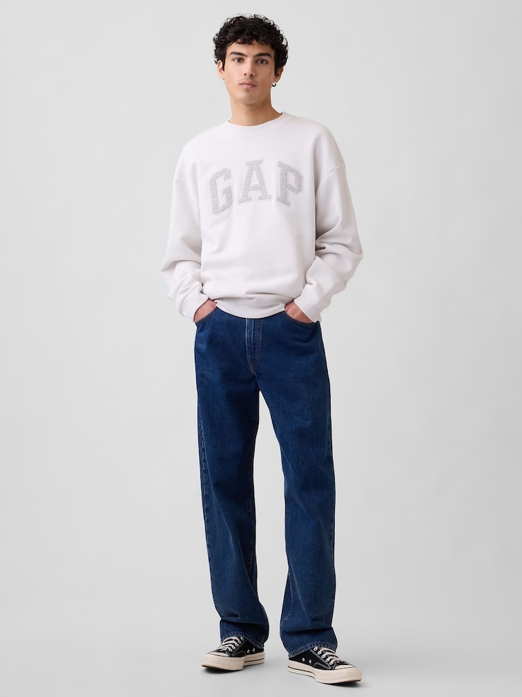 Alb - Hanorac cu logo Gap Relaxed - Imaginea 3 din 3