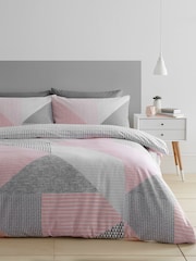 Catherine Lansfield Pink Larsson Geo Duvet Cover and Pillowcase Set - Image 1 of 4