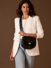 Luella Grey Black Venetia Saddle Cross-Body Bag - Image 2 of 5