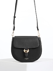Luella Grey Black Venetia Saddle Cross-Body Bag - Image 3 of 5