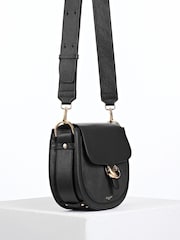 Luella Grey Black Venetia Saddle Cross-Body Bag - Image 4 of 5