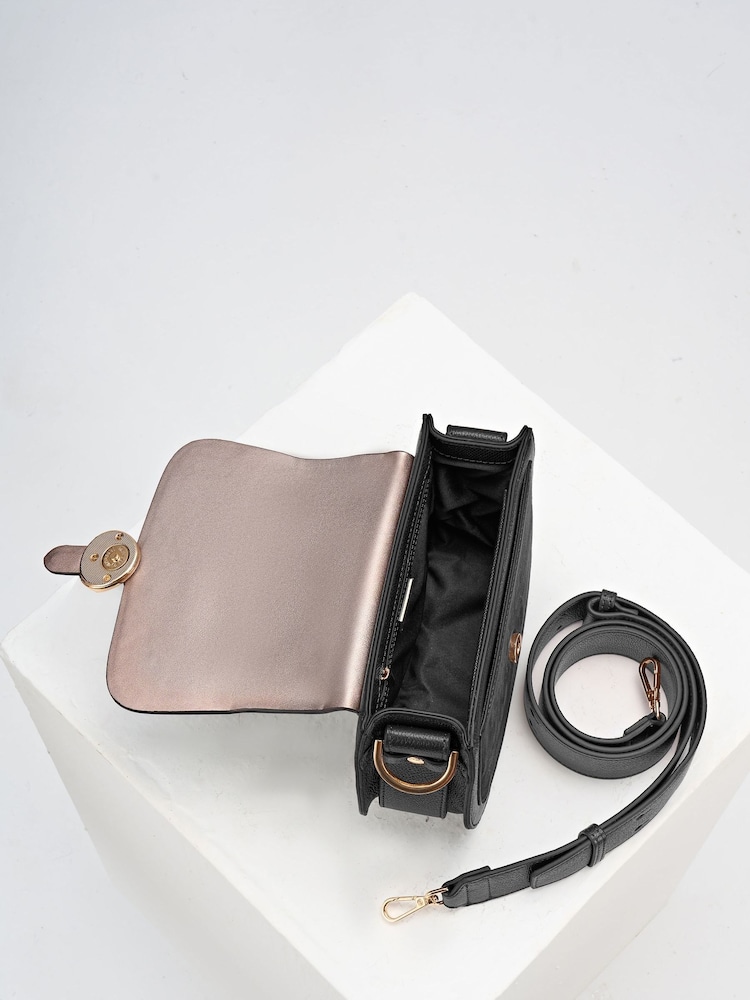 Luella Grey Black Venetia Saddle Cross-Body Bag - Image 5 of 5 Luella Grey Black Venetia Saddle Cross-Body Bag - Image 5 of 5