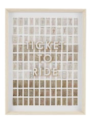 Gallery Home Beige Ticket to Roam Framed Art 640x60x840mm - Image 1 of 4