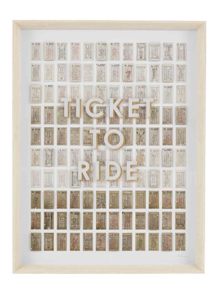Gallery Home Beige Ticket to Roam Framed Art 640x60x840mm - Image 1 of 4 Gallery Home Beige Ticket to Roam Framed Art 640x60x840mm - Image 1 of 4