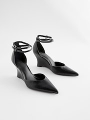 črna - Koničasti čevlji s polno peto in dvojnimi paščki Forever Comfort® - Slika 1 iz 5
