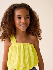 Yellow One Shoulder Texture Bubble Top (3-16yrs) - Image 3 of 7