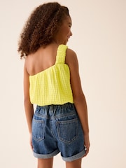 Yellow One Shoulder Texture Bubble Top (3-16yrs) - Image 4 of 7