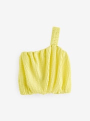 Yellow One Shoulder Texture Bubble Top (3-16yrs) - Image 6 of 7